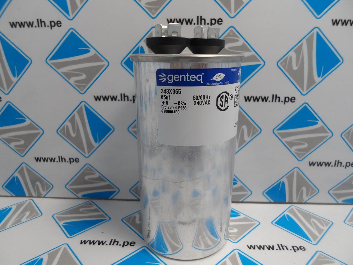 343X965        Condensador Metalizado Polipropileno 65uF, 240VAC, 6%